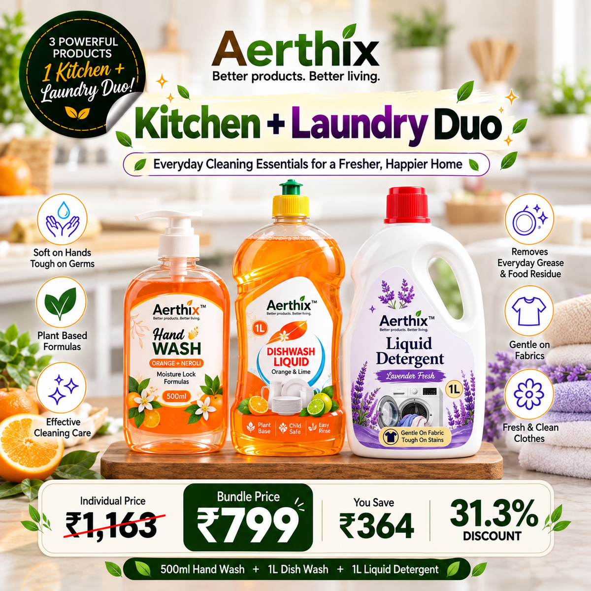 AERTHIX Kitchen + Laundry Duo