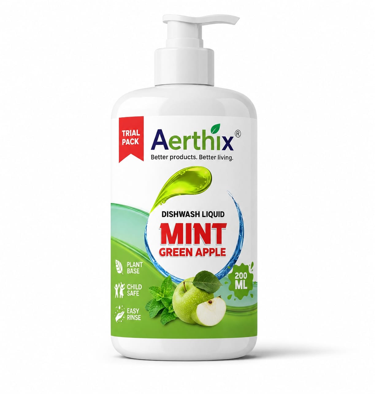 Aerthix Mint Green Apple Dishwash Liquid 200ml