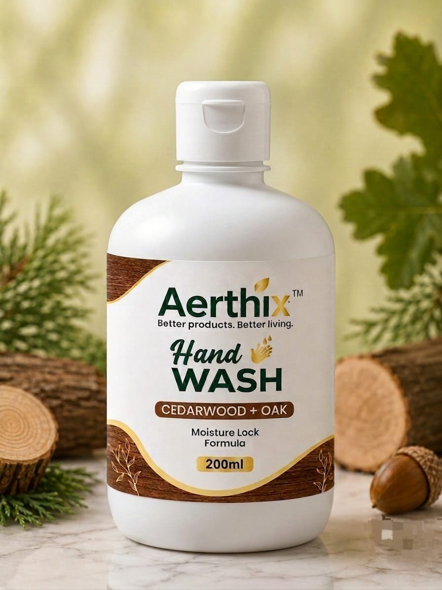 Aerthix Hand Wash – Cedarwood + Oak | Moisture Lock Formula | 200 ml
