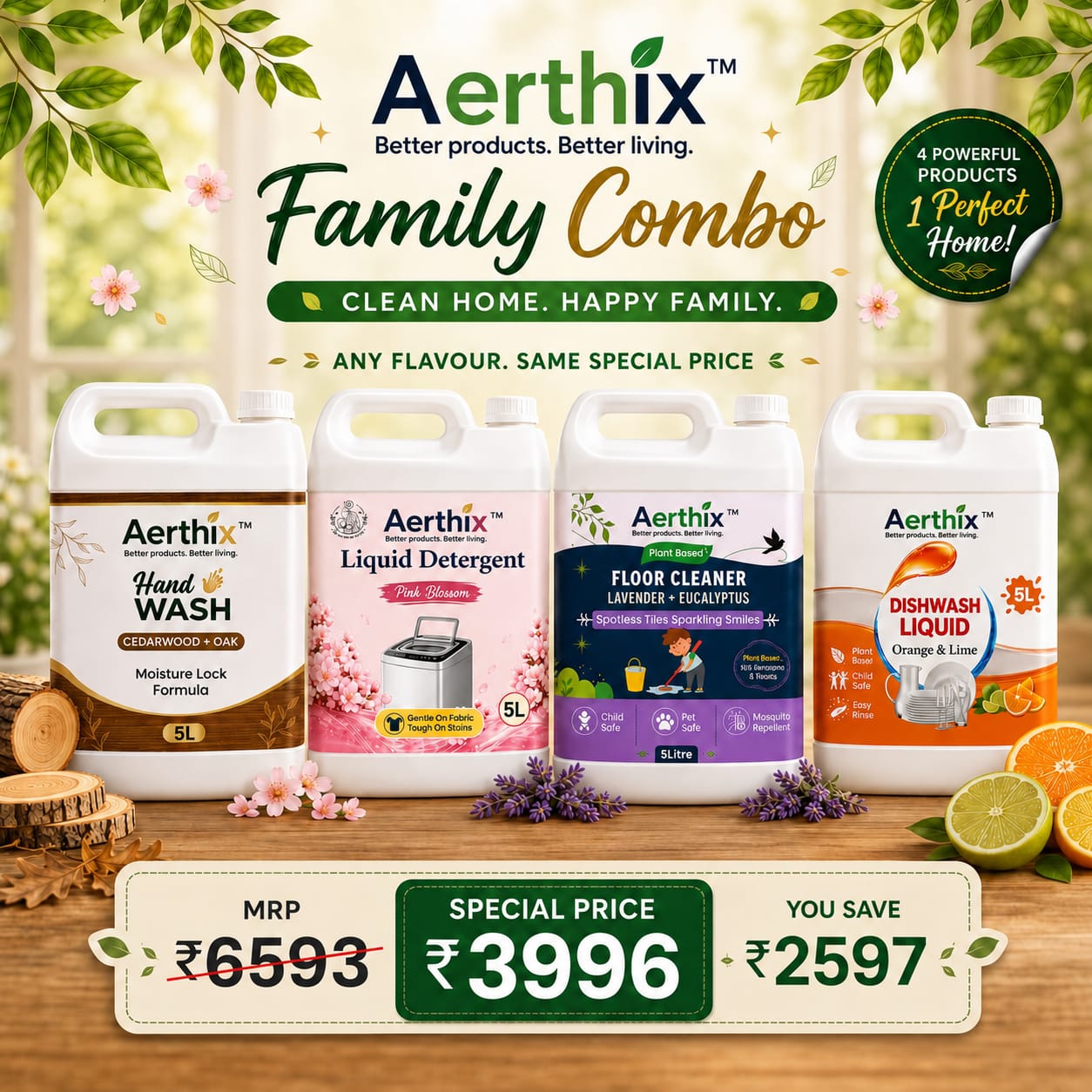 Aerthix Family Combo – Complete Home Cleaning Essentials Pack