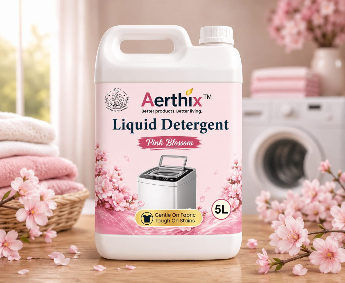 Aerthix - Pink Blossom Liquid Detergent | Gentle on Fabrics Top Load